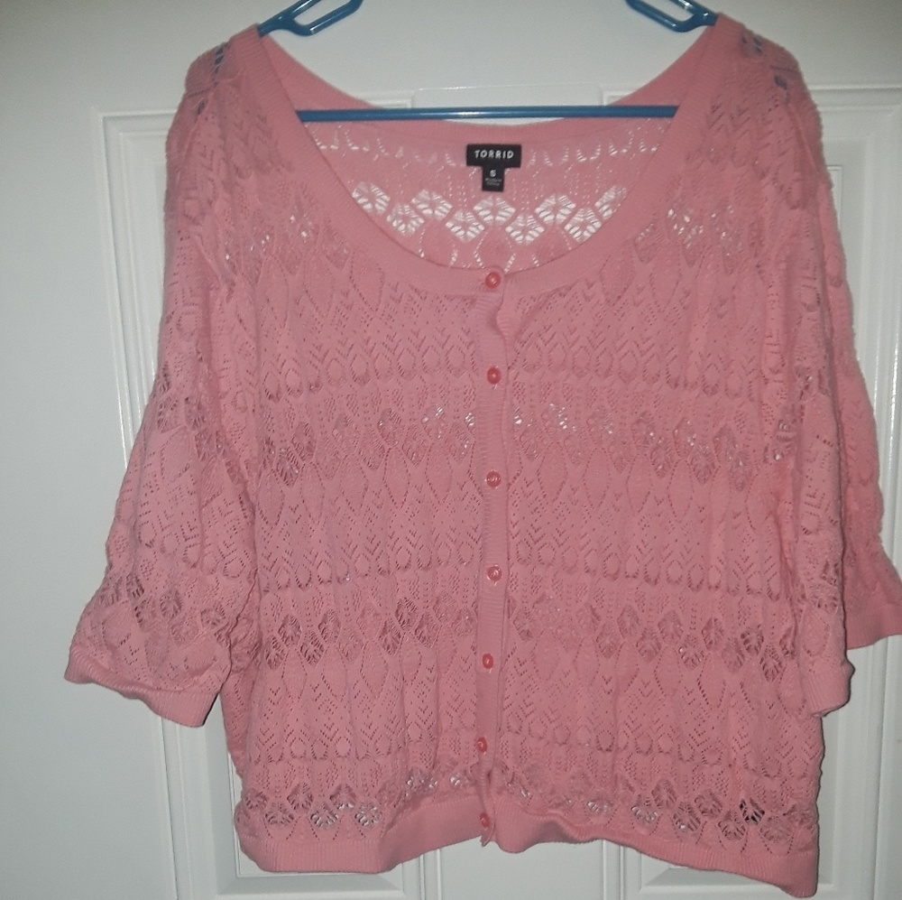 Pink Coral Shrug Torrid